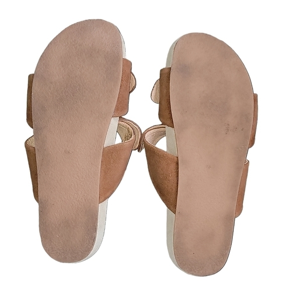 Jack Rogers size 7.5 slip on sandals double brown suede bow soft and comfy - Picture 2 of 4